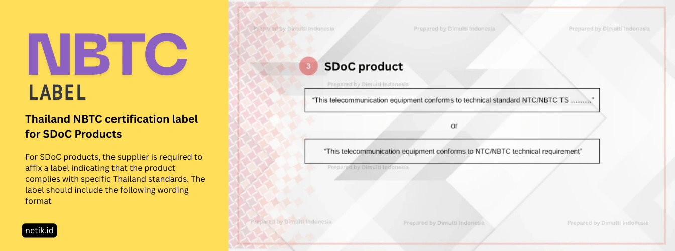 Thailand NBTC Certification Label for SDoC Products